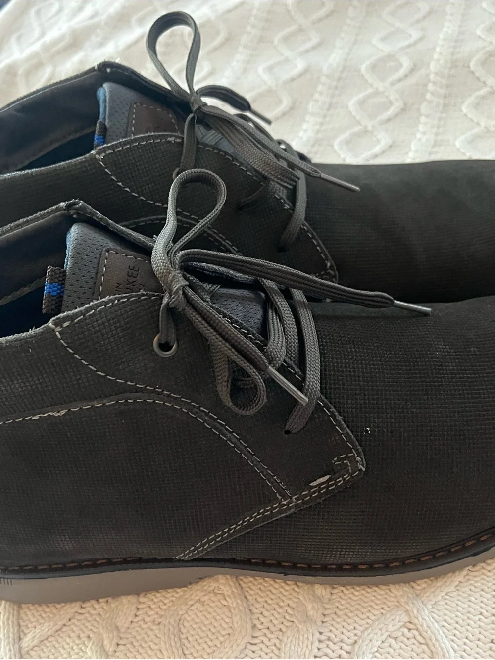 New! Nunn Bush Leather Non-Marking Lace up Ankle Boots Dark Gray Size 13